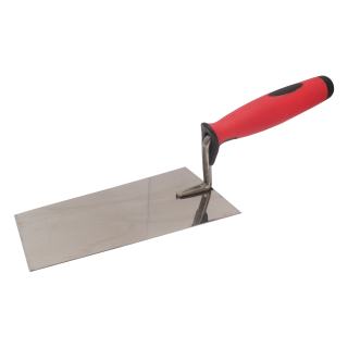 TOPTRADE štukatérská lžíce, nerez, trapézová 165 × 80 mm