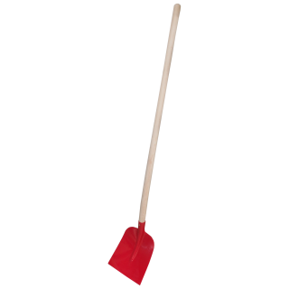TOPTRADE ocelová stájová (holštýnská) lopata, červený lak, prohnutá násada 130 cm