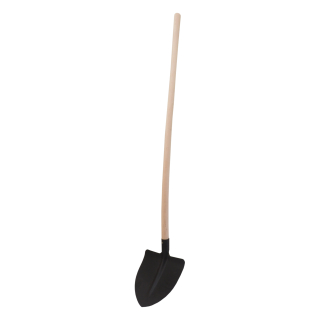 TOPTRADE ocelová lopata srdcovka, černý lak – prohnutá násada 130 cm