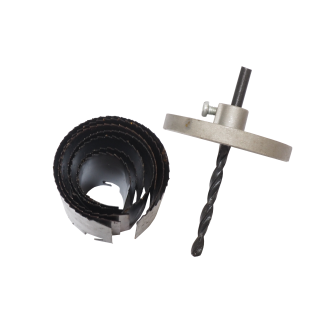 TOPTRADE vykružovák stavitelný, pilkový Ø 26–63 mm, hloubka 50 mm