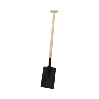 TOPTRADE rýč hranatý s T‑rukojetí, černý lak, dřevěná násada