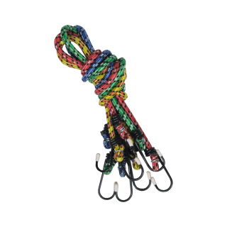 TOPTRADE gumolano s háčky 8 mm × 80 cm – sada 4 ks