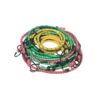 TOPTRADE gumolano s háčky Ø 10 mm – sada 12 ks (30–130 cm)