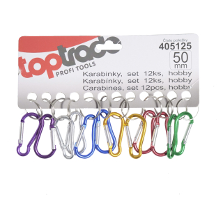 TOPTRADE karabinky 45 mm × 4 mm – sada 12 ks (hobby)