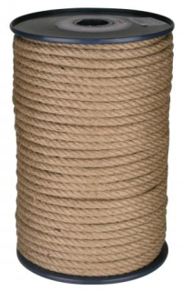 Jutové lano J‑PP, 4pramenné, bez jádra, Ø 12 mm × 100 m – Lanex