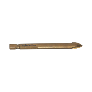 TOPTRADE vrták do skla, keramiky a dlažby Ø 12 mm, délka 90 mm, stopka 1/4" Hex