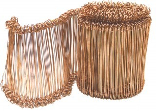 TOPTRADE vázací drátky s očky, ocelové, poměděné, 1,25 × 125 mm, 1000 ks