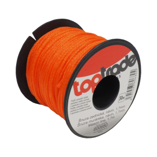 TOPTRADE zednická šňůra PE 1,7 mm × 50 m – oranžová