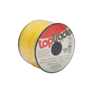 TOPTRADE zednická šňůra PE 1,7 mm × 100 m – žlutá