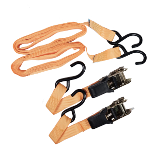 TOPTRADE upínací pás s ráčnou a háky 25 mm × 4,5 m, 700 kg, 2 ks