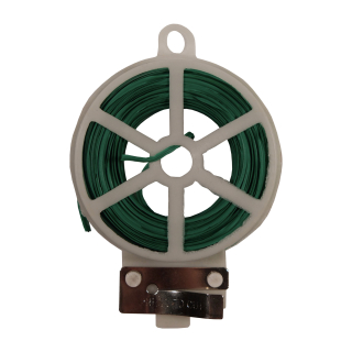 TOPTRADE poplastovaný vázací drát 0,4 mm × 30 m, zelený + planžetové nůžky