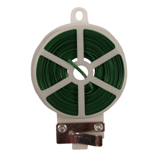 TOPTRADE vázací drát poplastovaný 0,4 mm × 50 m, zelený + nůžky