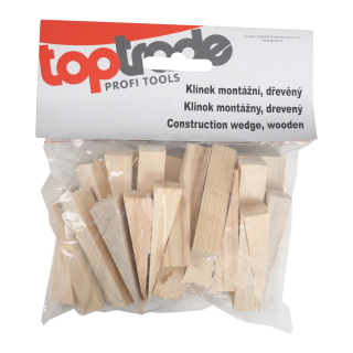 TOPTRADE dřevěné montážní klínky, 30 ks (100×20×23–1 mm)