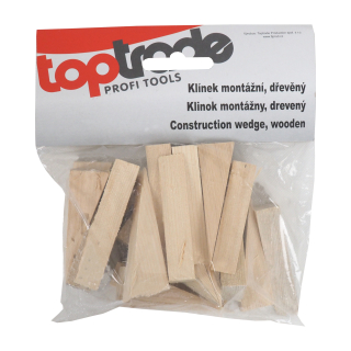TOPTRADE dřevěné montážní klínky 20 ks, 100 × 20 × 30–1 mm