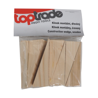 TOPTRADE klínky dřevěné, montážní – balení 15 ks (150 × 20 × 50 mm, 1 mm)