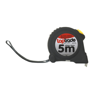 TOPTRADE svinovací metr 5 m × 19 mm, plastové pouzdro, jednobrzdový