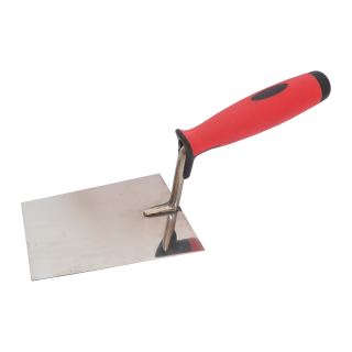 TOPTRADE zednická lžíce 180 × 130 mm, nerez, pogumovaná rukojeť