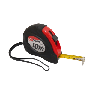 TOPTRADE svinovací metr 10 m × 25 mm, pogumovaný, s magnetem