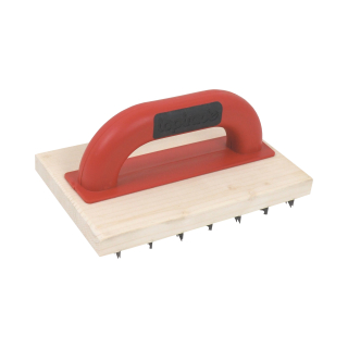 TOPTRADE škrabák dřevěný, hrubý zub PROFESSIONAL, 220 × 140 mm