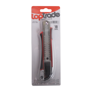 TOPTRADE nůž odlamovací 18 mm, ALU, pogumovaný – profi