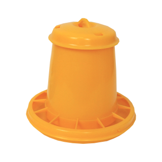 TOPTRADE tubusové krmítko pro drůbež 2,25 l – žluté, plast