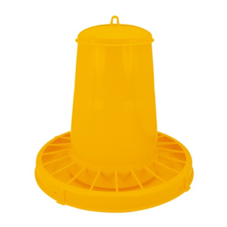 TOPTRADE tubusové krmítko pro drůbež 20 l, plast, žluté