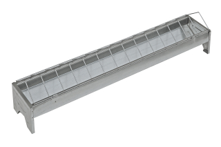 TOPTRADE žlabové krmítko pro drůbež, pozink, sklopná mřížka, 750 mm