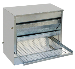 TOPTRADE nášlapné krmítko pro slepice, pozink, 10 kg
