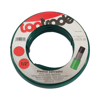 TOPTRADE zahradní hadice 1/2", 15 m – neprůhledná, vyztužená PES