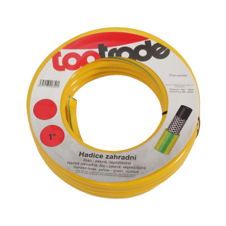 TOPTRADE zahradní hadice 1" (25 mm) 15 m – žluto‑zelená, PVC s PES výztuží