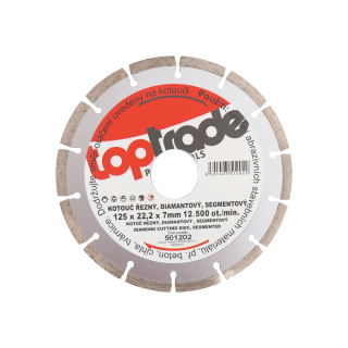 TOPTRADE diamantový kotouč segmentový 125 × 22,2 × 7 mm (hobby)