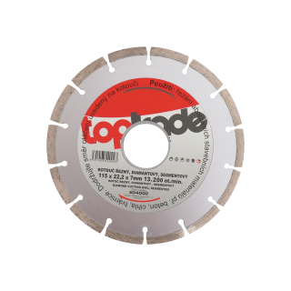 TOPTRADE diamantový kotouč segmentový 115 × 22,2 × 7 mm – standard