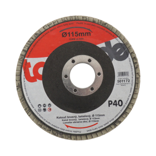 TOPTRADE lamelový brusný kotouč 115 mm P40, otvor 22,2 mm