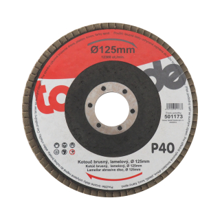 TOPTRADE lamelový brusný kotouč 125 x 22,2 x 2 mm, zrno 40