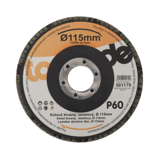 TOPTRADE lamelový brusný kotouč 115 mm, P60, otvor 22,2 mm