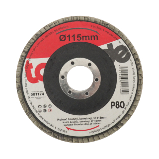 TOPTRADE lamelový brusný kotouč P80, 115 × 22,2 × 2 mm