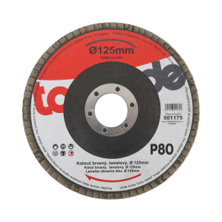 TOPTRADE lamelový brusný kotouč 125×22,23 mm – P80
