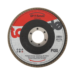 TOPTRADE lamelový brusný kotouč P100, 115 × 22,2 × 2 mm
