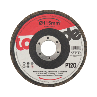 TOPTRADE lamelový brusný kotouč 115×22,2×2 mm – zrnitost 120