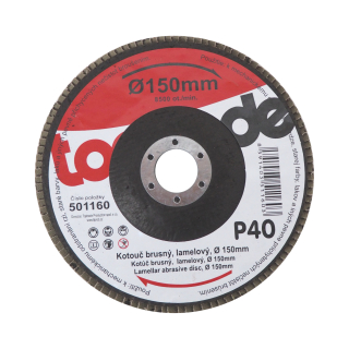 TOPTRADE lamelový brusný kotouč 150 × 22,2 mm, P40