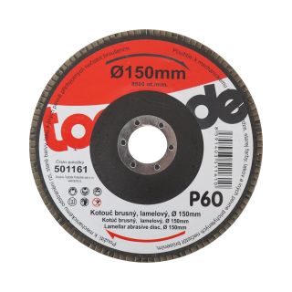 TOPTRADE lamelový brusný kotouč P60, 150 × 22,2 mm