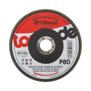 TOPTRADE lamelový brusný kotouč P80, 150 × 22,2 × 2 mm