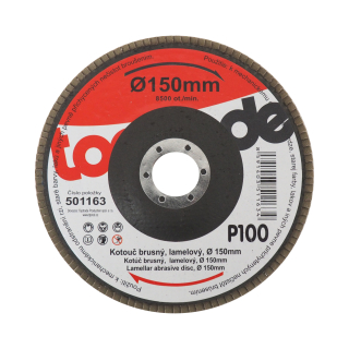 TOPTRADE lamelový brusný kotouč 150 × 22,2 mm, zrno 100