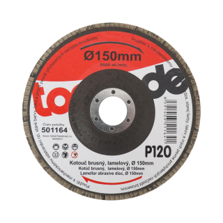 TOPTRADE lamelový brusný kotouč 150 × 22,2 mm, P120
