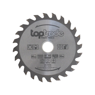 TOPTRADE pilový kotouč na dřevo 125 × 1,8 × 22,2 mm, 24 zubů, SK (redukce 20/16), 401303