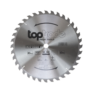 TOPTRADE pilový kotouč na dřevo 500×3,8×30 mm, 36 zubů (SK)