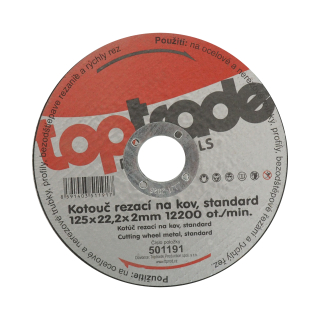 TOPTRADE kotouč řezný na kov 125 × 2 mm, otvor 22,2 mm