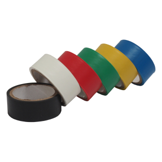 TOPTRADE elektroizolační páska, mix barev, 19 mm × 0,13 mm × 3 m, 6 ks