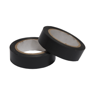 TOPTRADE elektroizolační PVC páska, černá, 15 mm × 0,15 mm × 10 m, 2 ks