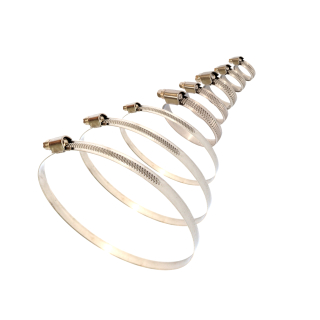 TOPTRADE nerezové hadicové spony 80–100 mm – sada 5 ks (šířka 9 mm)